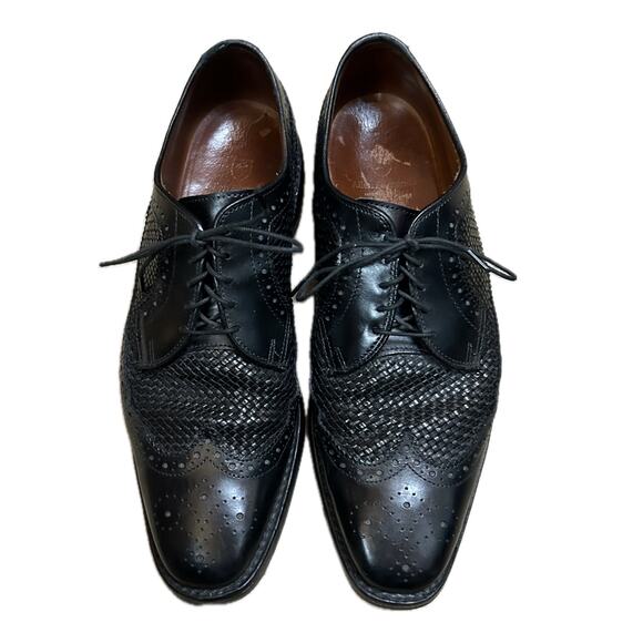 Vintage Allen Edmonds Boca Raton Woven Inlay Basket Weave Wingtips / 8.5 - Picture 1 of 4